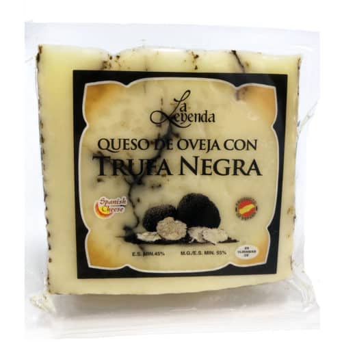 queso de oveja con trufa negra schafskaese mit schwarzem trueffel front