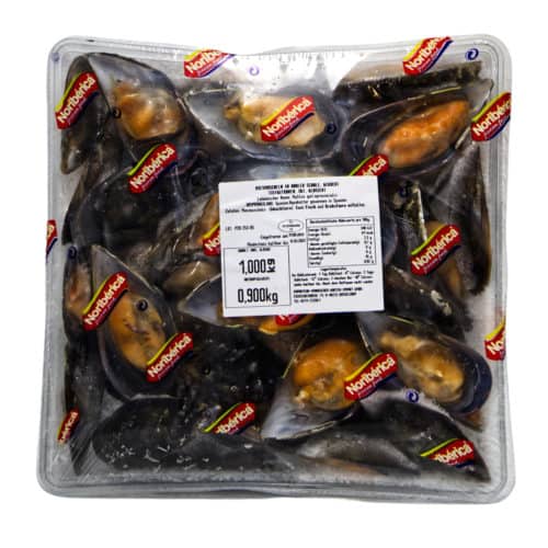 mejillones cocidos en la mitad de la concha noriberica miesmuscheln in halber schale gekocht 900g