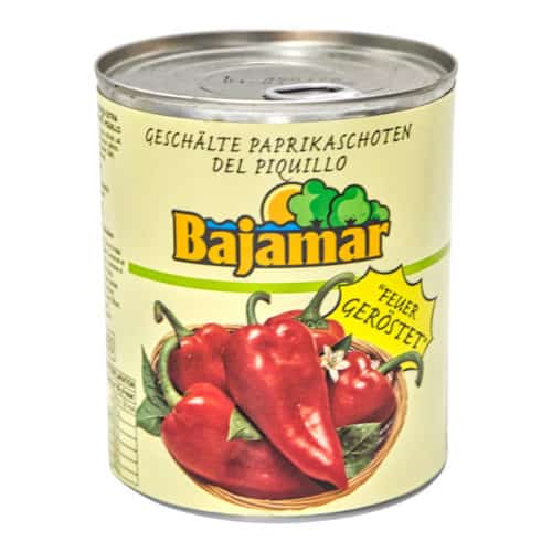 pimientos del piquillo asados al fuego bajamar geschaelte paprikaschoten del piquillo feuer geroestet 600g front