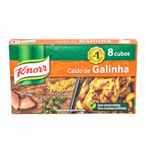 caldo de galinha 8 cubos knorr huehnerbruehe 8 wuerfel 80g front