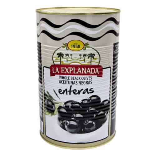 aceitunas negras enteras la explanada schwarze ganze oliven 25kg front