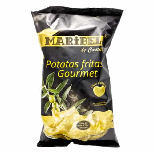 patatas fritas gourmet con aceite de oliva maribel de castillo gourmet kartoffelchips mit olivenoel 150g front