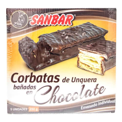corbatas de unquera banadas en chocolate sanbar in schokolade getauchte unquera krawatten 5 stueck 250g front