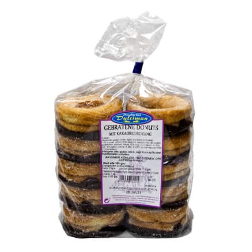 rosquillas fritas con chocolate 10 piezas dulciman gebratene donuts mit schokolade 10 stueck 460g front