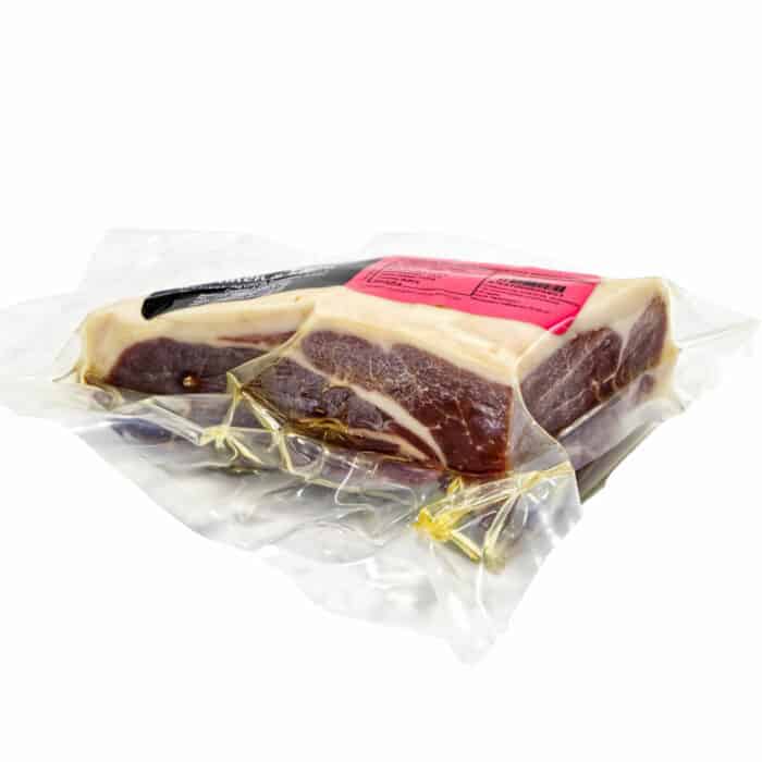 jamon de bellota iberico en una pieza 75 raza iberica iberischer schinken aus eichelmast am stueck 75 iberische rasse front