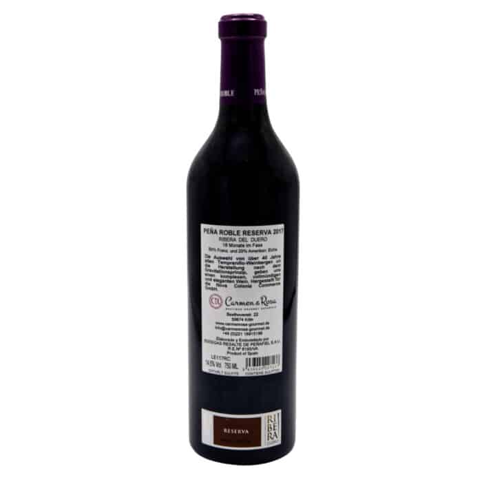 rotwein pena roble reserva 2017 075l back