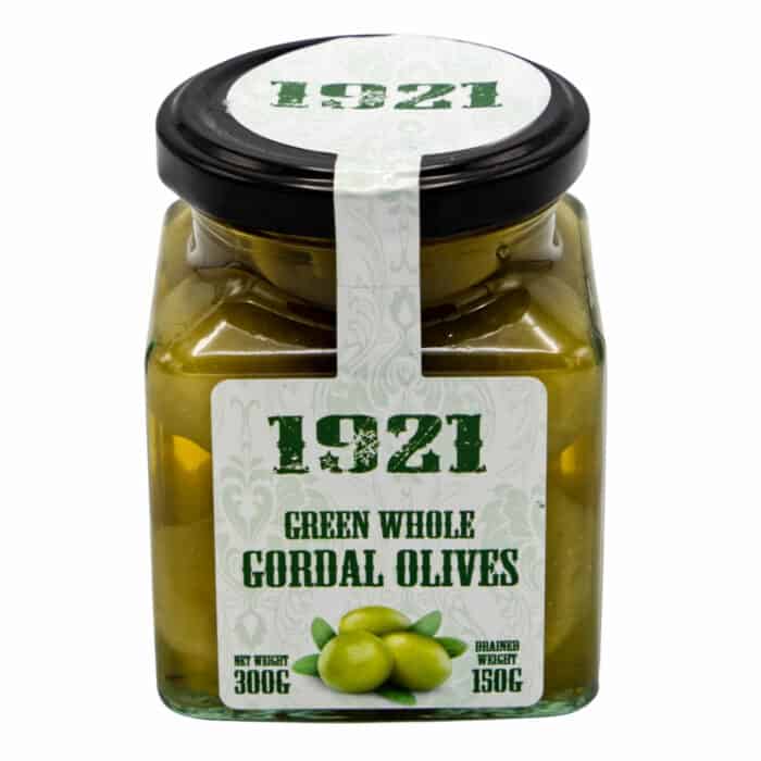 gruene ganze gordal oliven 1921 green whole gordal olives 140g front